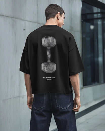 01 Dumbbell Psychedelia Wireframe - Heavy Oversized T-Shirt